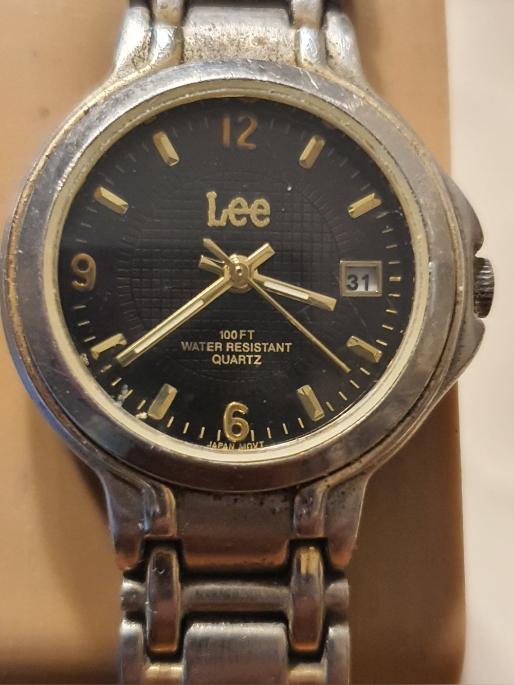 š¦10/$20š¦ Lee Jeans Silver/Black Stainless Steel Women's Watch w/Date